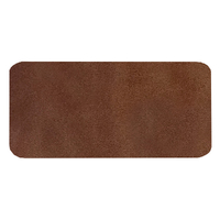 Шеврон Rectangle Smooth Leather размер 60*30 мм, коричневый, со скругленными углами