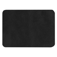 Шеврон Rectangle Smooth Leather размер 50*70 мм, черный, со скругленными углами