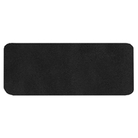 Шеврон Rectangle Smooth Leather размер 50*20 мм, черный, со скругленными углами