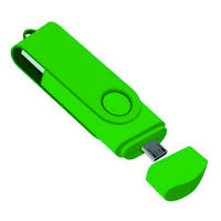 Флеш накопитель USB 2.0 Twister Smart 16GB, пластик Софт Тач/металл, зеленый/зеленый