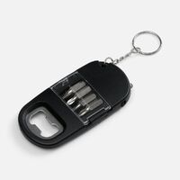 Брелок Knacky с набором бит и открывалкой, черный
