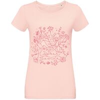 Футболка женская Flower Power, розовая, размер S
