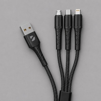 Дата-кабель Armor 3 в 1: micro USB, USB-C, Ligthning, 1.2м