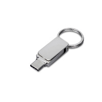 USB 3.0- флешка «Mercury» на 16 Гб с поворотным механизмом и дополнительным разъемом Type-C