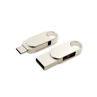 USB 2.0- флешка «Uranium» на 8 Гб с поворотным механизмом и дополнительным разъемом Type-C