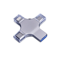 USB 3.0-флешка на 32 Гб 4-в-1 с разъемами Micro USB, Type-C и Lightning