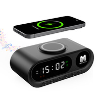 Настольные часы "Smart Hub" с bluetooth колонкой 5Вт, беспроводной (15W) зарядкой и подсветкой логотипа