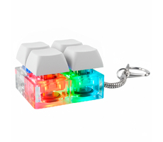 Брелок Press Anti Stress с LED подсветкой (фонарик), белый