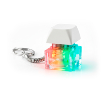 Брелок PUSH ME с LED подсветкой (фонарик), Белый