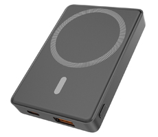 Магнитный внешний аккумулятор Magnetic с беспроводной зарядкой (5W), 5000 Mah, черный