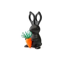 Ножницы и магнит со скрепками Bunny, чёрные