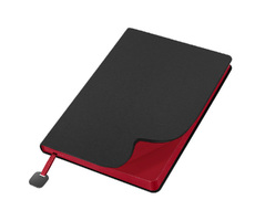 Ежедневник Flexy Velours de Soie Color А5, чернo-красный, недатированный, в гибкой обложке