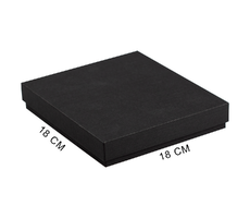 Коробка подарочная, размер 18*18*2 см, Solution Superior Linen, черная, бежевый ложемент под ручку и прямоугольный предмет