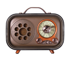 Ретро радио в стиле радиолы, диапазон частот  AM FM SW, USB, Bluetooth, Heritage Memories, со светодиодной подсветкой, цвет коричневый