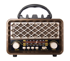Ретро радио в стиле радиолы, диапазон частот  AM FM SW, USB, Bluetooth, Heritage Timeless, цвет  коричневый