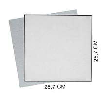 Коробка подарочная Solution Superior Alfa Linen под индивидуальную вырубку, серебро, 25,7x25,7x2,8 см, бежевый ложемент