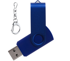 Флеш накопитель USB 2.0 Twister 8GB, пластик Софт Тач/металл, синий/синий