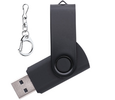 Флеш накопитель USB 2.0 Twister 32GB, пластик Софт Тач/металл, черный/черный