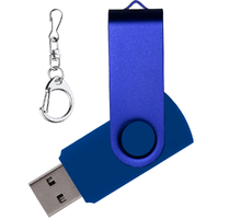 Флеш накопитель USB 2.0 Twister 32GB, пластик Софт Тач/металл, синий/синий