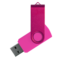 Флеш накопитель USB 2.0 Twister Assembly 16GB, пластик Софт Тач/металл, розовый/розовый