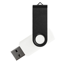 Флеш накопитель USB 2.0 Twister Сolor Mix 16GB, пластик Софт Тач/металл, белый/черный