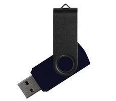 Флеш накопитель USB 2.0 Twister Сolor Mix 16GB, пластик Софт Тач/металл, черный/черный