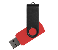 Флеш накопитель USB 2.0 Twister Сolor Mix 16GB, пластик Софт Тач/металл, красный/черный