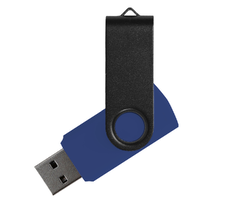 Флеш накопитель USB 2.0 Twister Сolor Mix 16GB, пластик Софт Тач/металл, темно-синий/черный