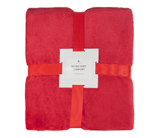 Плед мягкий флисовый Super Soft  Comfort Travel, 125*170 см, красный