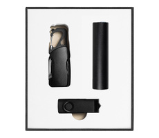Набор подарочный Solution Superior Trio (флешка USB 2.0 Twister 16GB, пластик Софт Тач/металл, черный/черный, фонарик Tools Spot, брелок-карабин Tools Module)