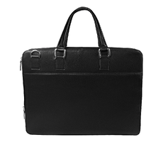 Портфель для ноутбука Stanford Leather из натуральной кожи,  черный