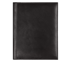 Суперобложка из натуральной кожи Universal leather размер А5+ , черная,  с блокнотом