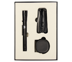 Набор подарочный Solution Superior Trio (Фонарь телескопический Tools Flashlight, рулетка Tools Trecker 3 метра, мультитул Tools Birmingham), черный