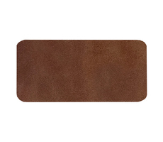 Шеврон Rectangle Smooth Leather размер 60*30 мм, коричневый, со скругленными углами