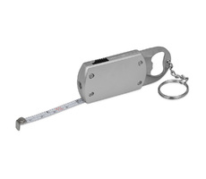 Брелок-открывашка с фонариком и рулеткой, 1 м, Tools Opener, серебристый
