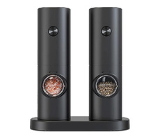 Набор из двух мельниц для соли и перца на подставке Salt & Pepper Set, пластик, черный