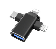 Переходник (адаптер) OTG 4 в 1 (micro USB, Lightning, Type C, USB A, speed up to 5 gigabit
