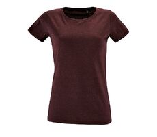Футболка женская Regent Fit Women бордовый меланж, размер L