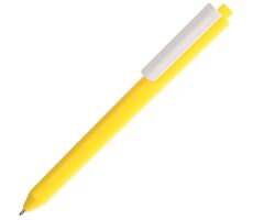 Ручка шариковая Pigra P03 Mat, желтая с белым