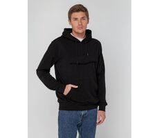 Худи унисекс с карманом на груди Chest Pocket, черное, размер XS/S