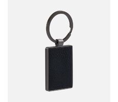 Брелок Gun Metal Leather Rectangle, графитовый