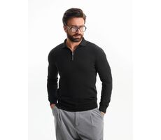 Рубашка поло мужская с длинным рукавом Terrazzo, черная, размер L/XL