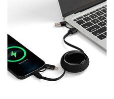 Складной кабель с переходниками pocketCoil, черный