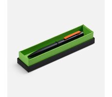 Ручка шариковая Inkolor в футляре, черная с оранжевым