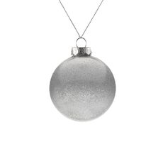 Елочный шар Finery Shine, 8 см, глянцевый серебристый с глиттером