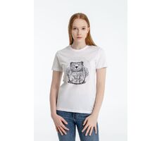 Футболка женская Bear, белая, размер S