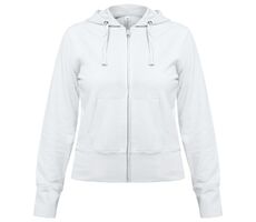 Толстовка женская Hooded Full Zip белая, размер XS