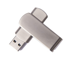 USB flash-карта SWING METAL (32Гб), серебристая, 5,3х1,7х0,9 см, металл