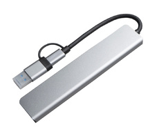 USB-хаб ROOT 8 в 1, серый, алюминий