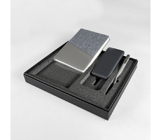 Набор подарочный DENIM: ежедневник, ручка и power bank в коробке с ложементом